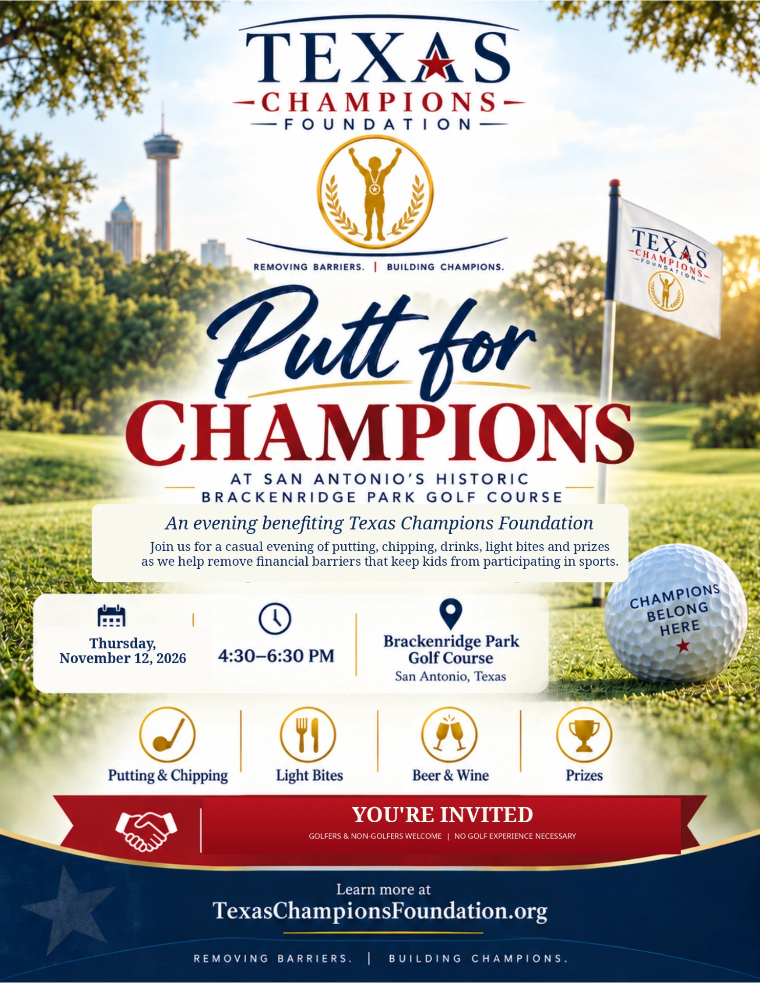 Putt for Champions event invitation